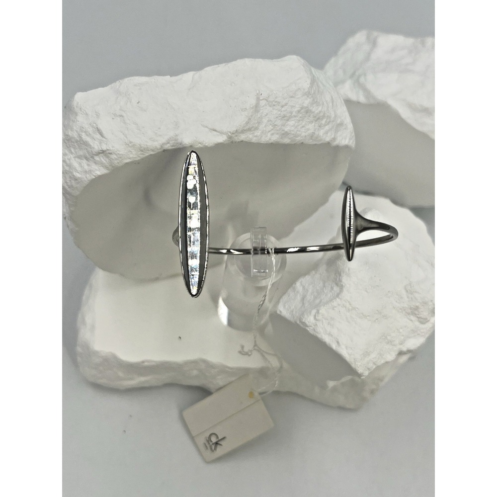 Delicate Calvin Klein Silver tone Swarovski Crystal Adjustable Cuff Bracelet